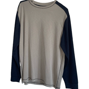 Roundtree & Yorke Men’s long sleeve two tone shirt l DK Stone L NWT